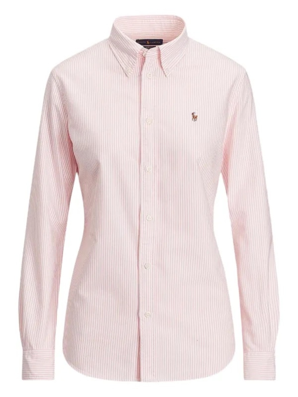 Ralph Lauren Oxford Shirt Striped Button Down Preppy Polo Pony Pink Size Medium